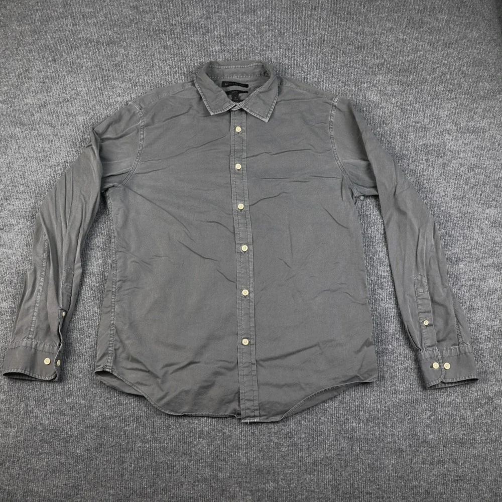 Banana Republic Shirt Mens Medium Gray Slim Fit Long Sleeve Button Down Casual